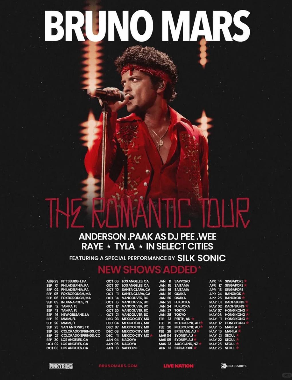 Bruno Mars' 'The Romantic Tour' in Melbourne