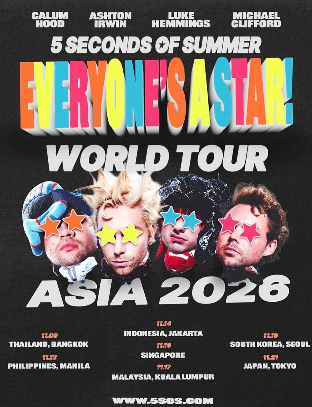 5 SECONDS OF SUMMER: EVERYONE’S A STAR! WORLD TOUR in Singapore