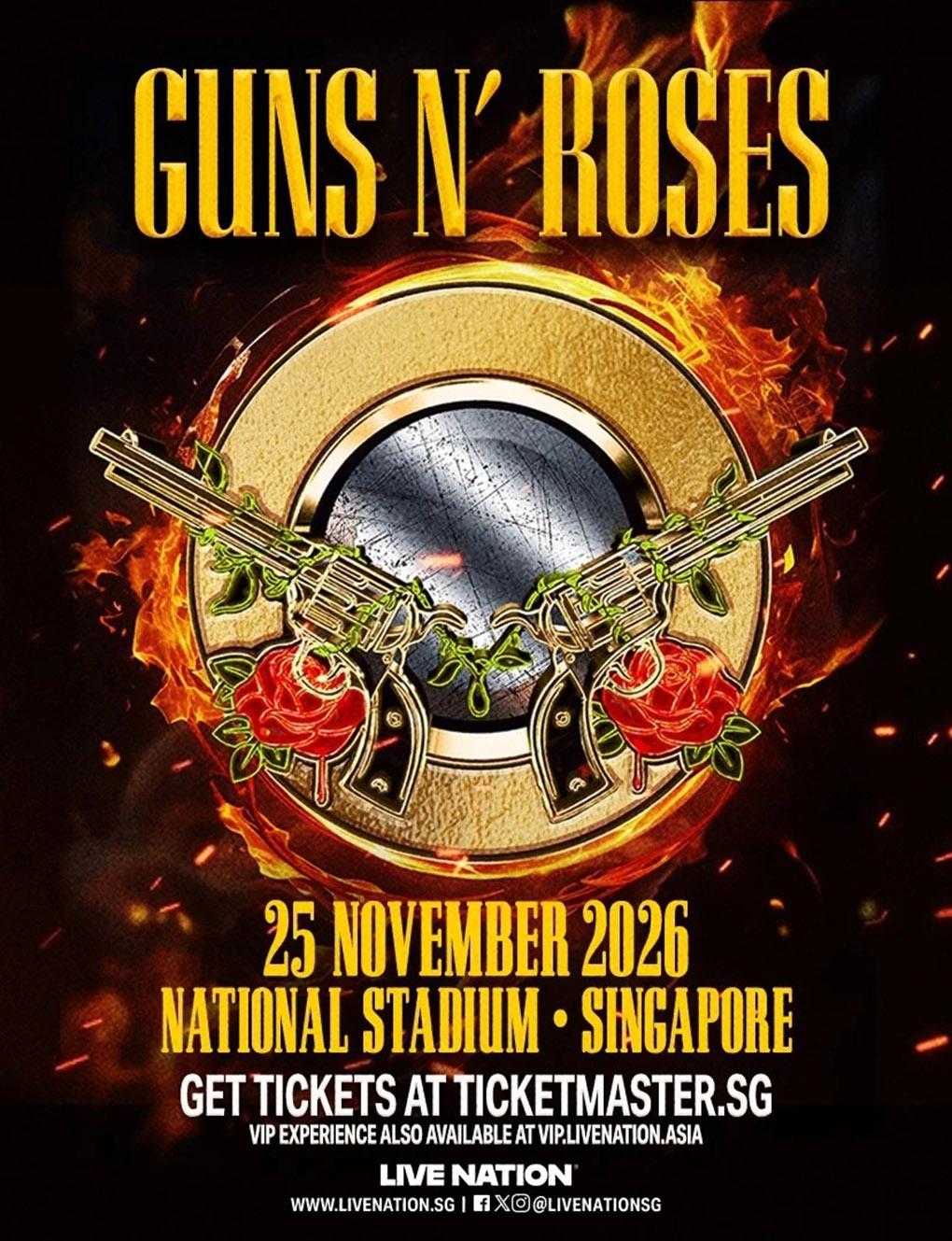 Guns N 'Roses World Tour 2026 in Singapore