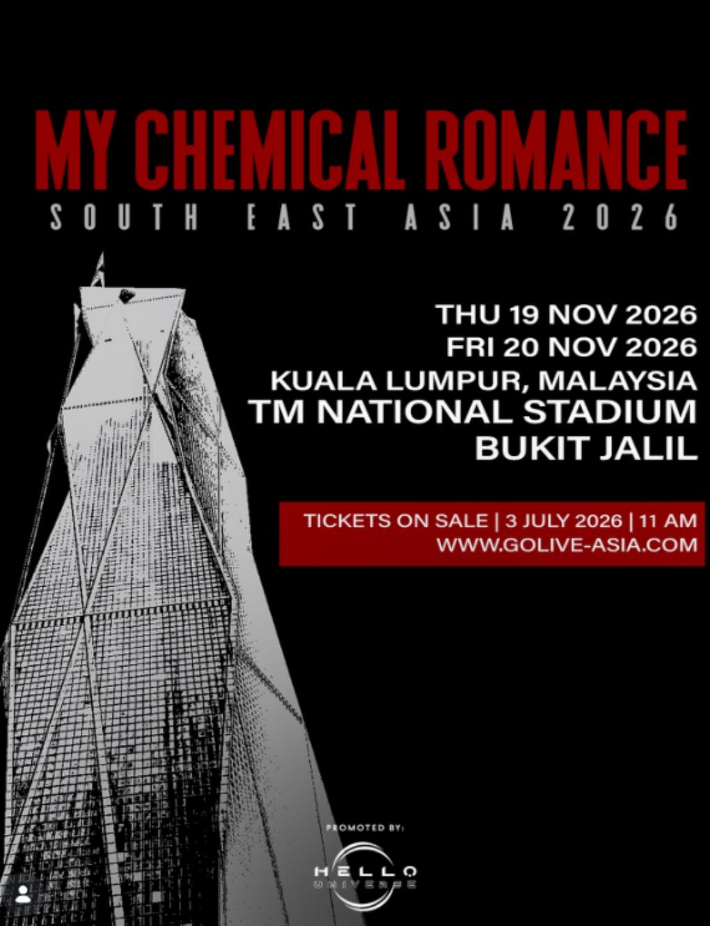 MY CHEMICAL ROMANCE SOUTH EAST ASIA 2026 in Kuala Lumpur