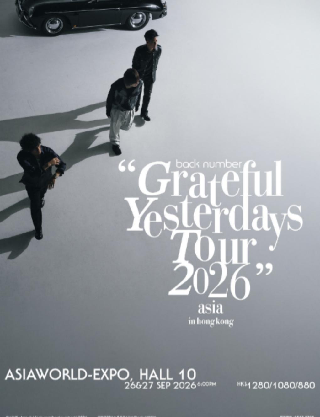 Back Number "Grateful Yesterday Tour2026" in Hong Kong