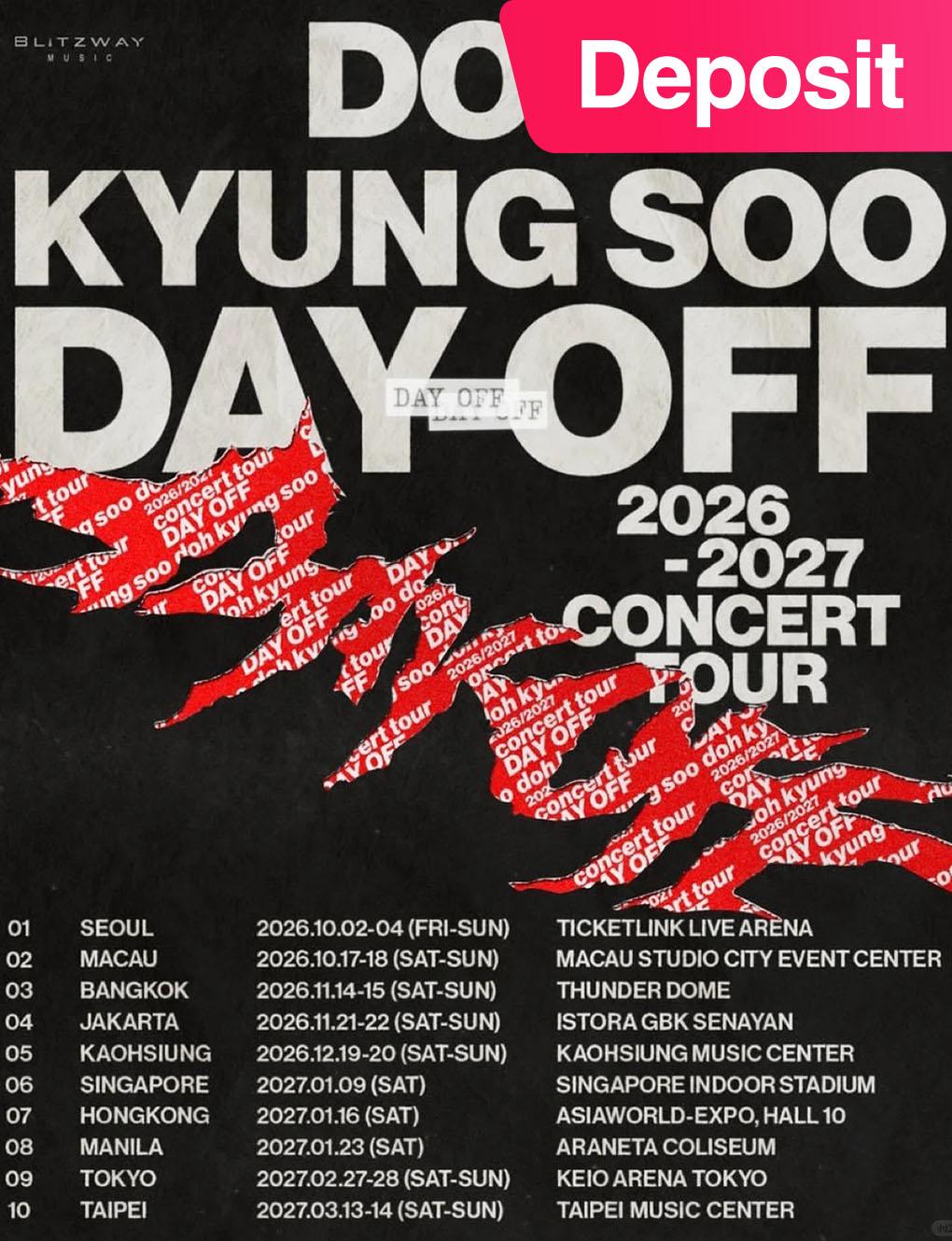 【 Deposit 】2026-2027 DOH KYUNG SOO CONCERT TOUR [DAY OFF] in Hong Kong