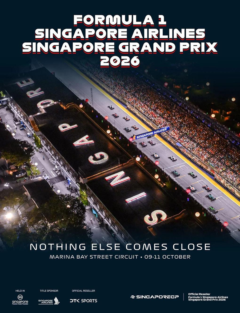 【 3-Day Ticket 】FORMULA 1 SINGAPORE GRAND PRIX 2026 (Lineup: JJ Lin / CORTIS / ...)