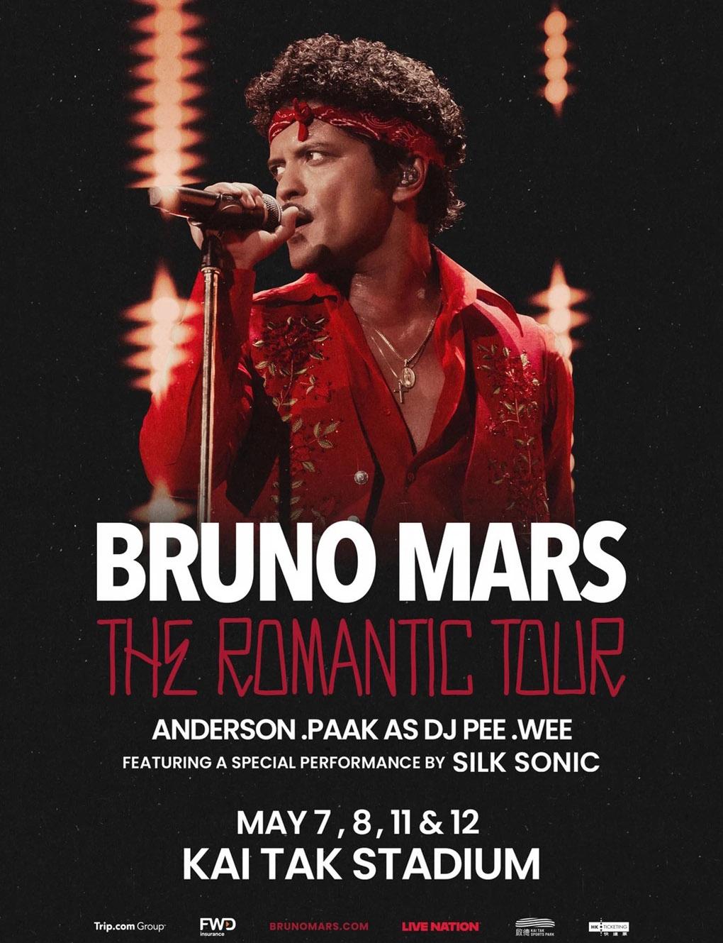 Bruno Mars 'The Romantic Tour' in Hong Kong