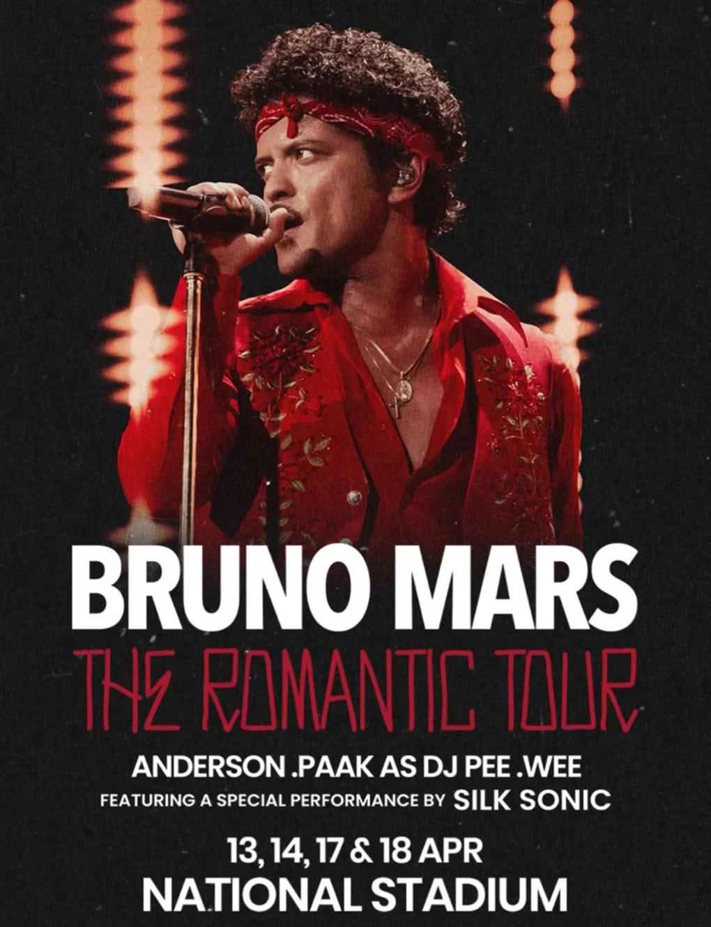 Bruno Mars – The Romantic Tour in Singapore