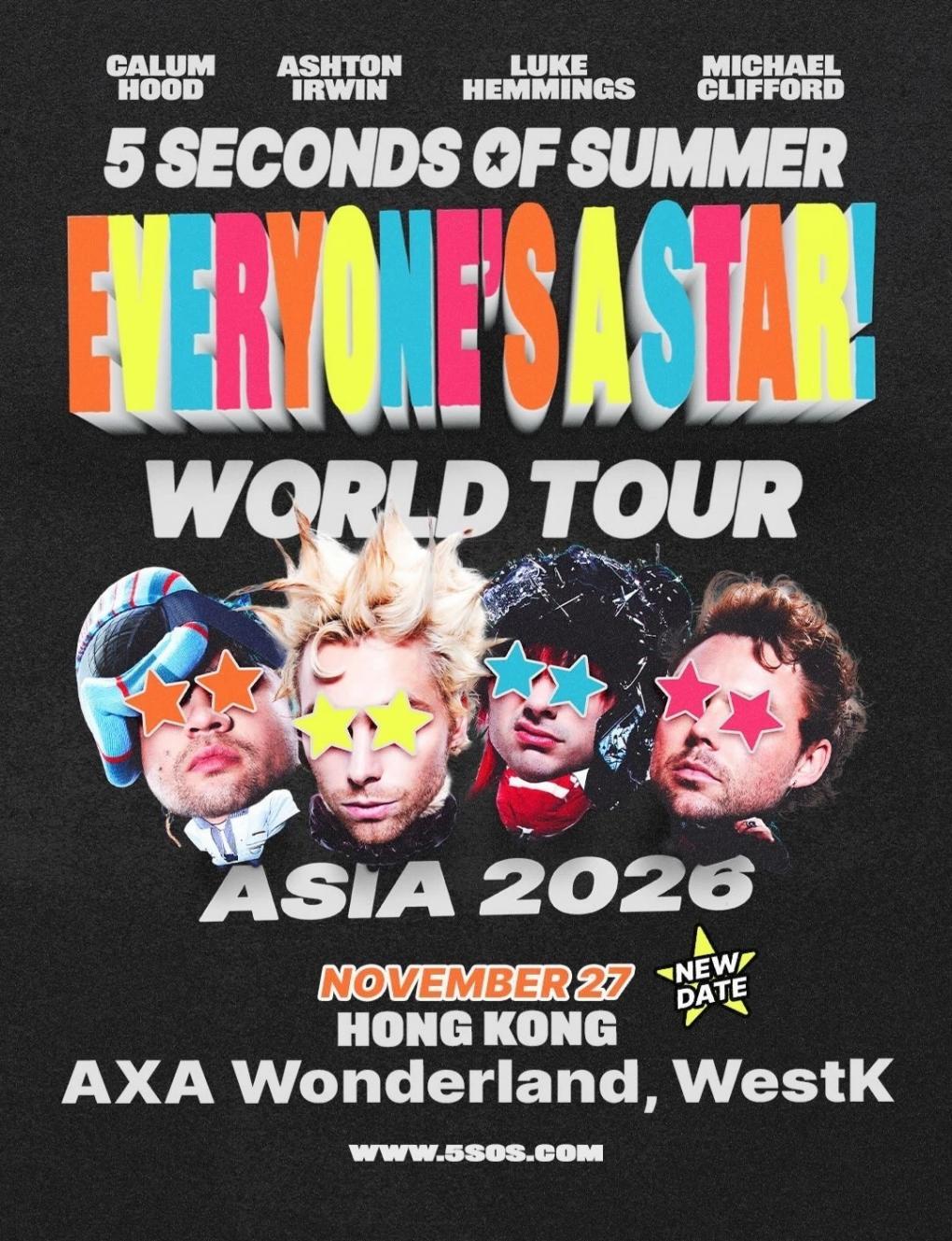 5 SECONDS OF SUMMER: EVERYONE’S A STAR! WORLD TOUR in Hong Kong