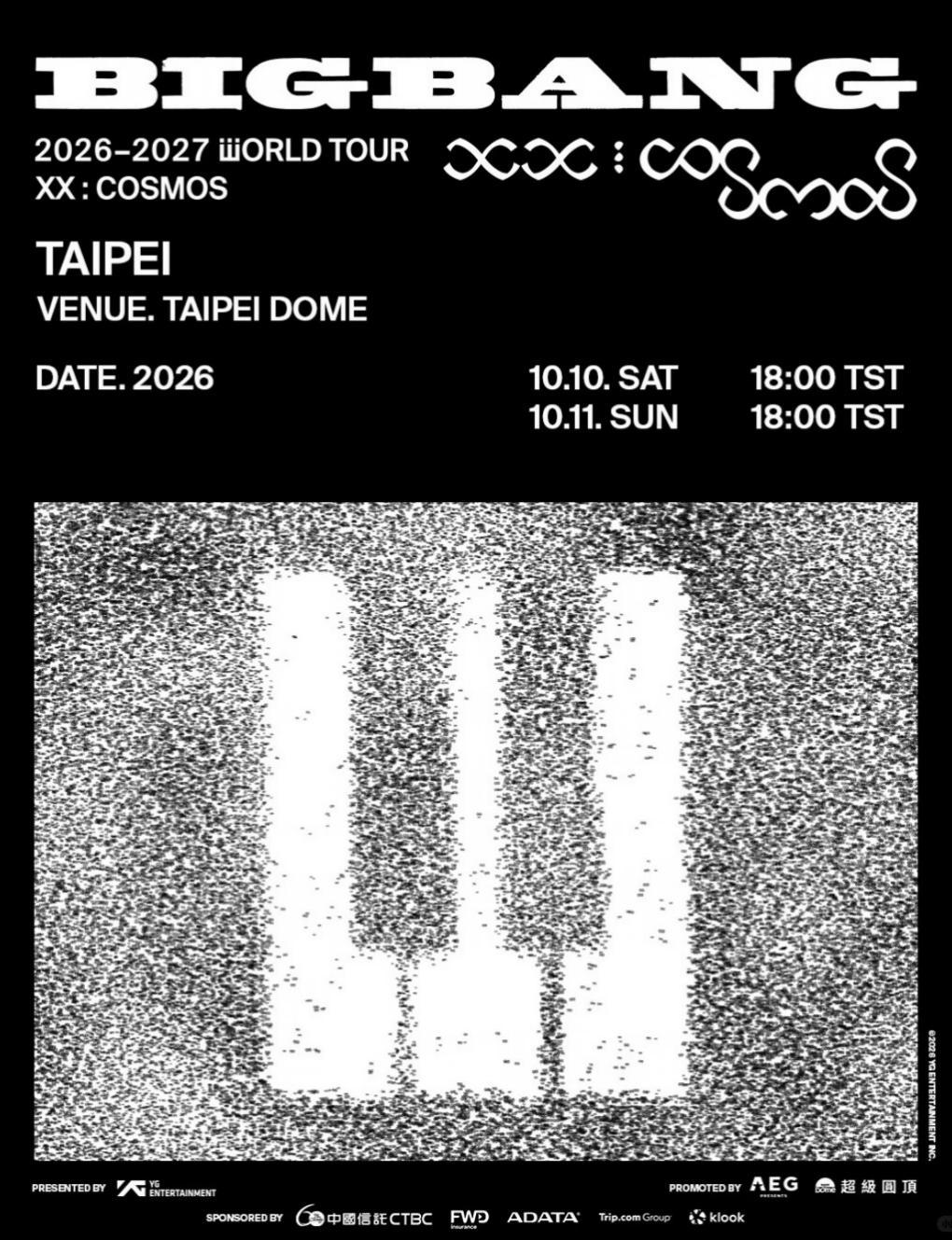 【Purchasing Service】 BIGBANG 2026-2027 WORLD TOUR ‹ XX : COSMOS ›  in Taipei